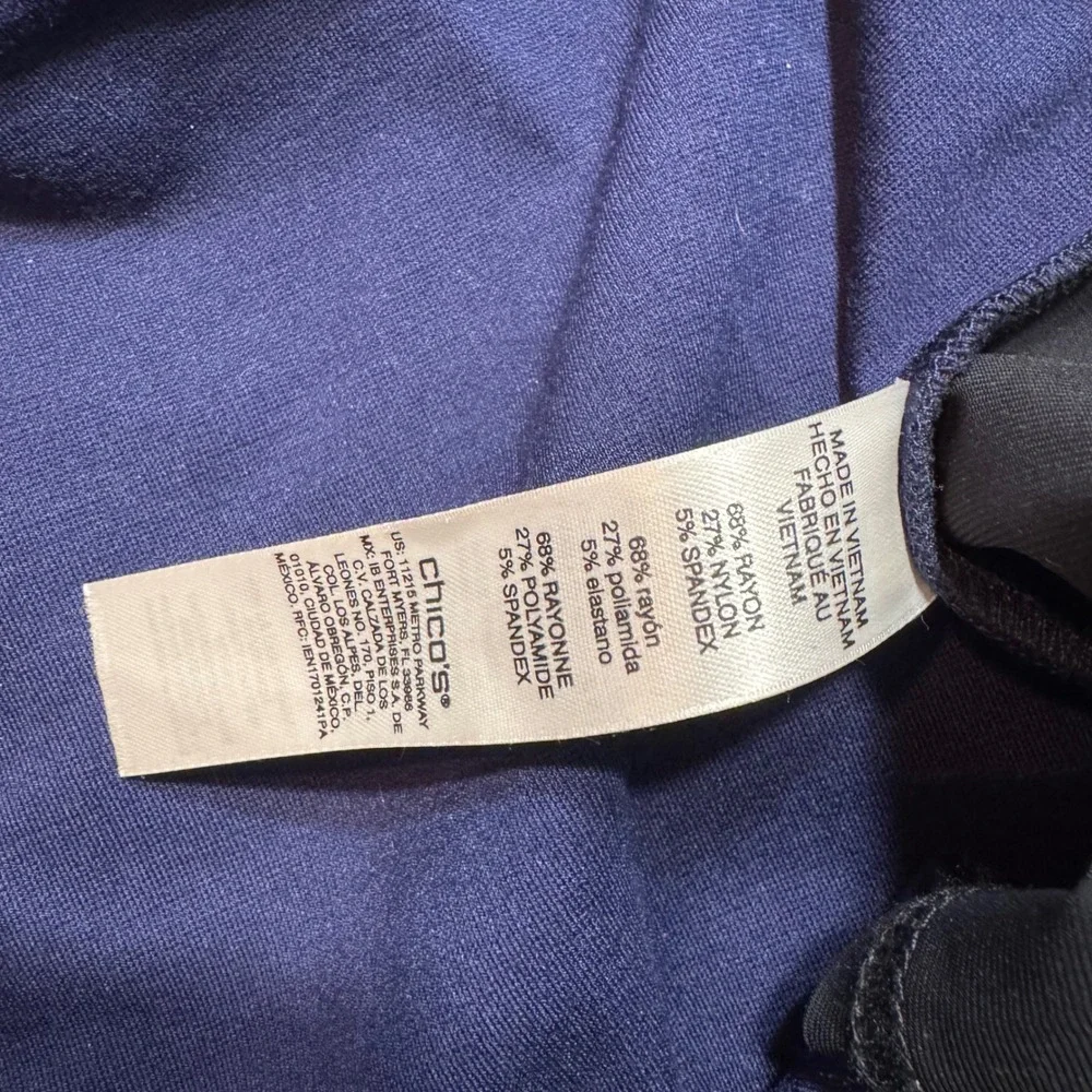 Chicos Fabulously Slimming Navy Blue‎ Leggings 2 Cozy Casual Comfort Pants Dress